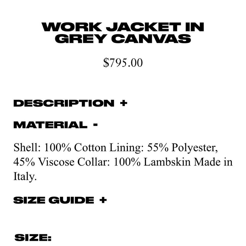 Hommegirls homme girls grey work jacket - Picture 6 of 9